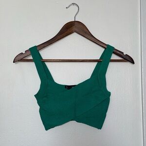 Mango Green Knit Crossover Tank